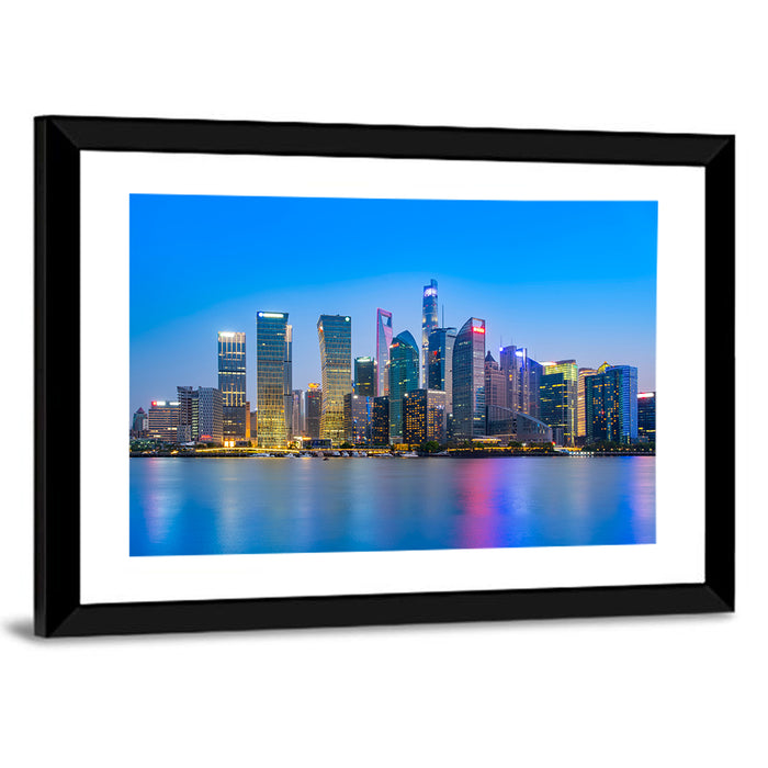 Shanghai Financial District Wall Art as a framed print