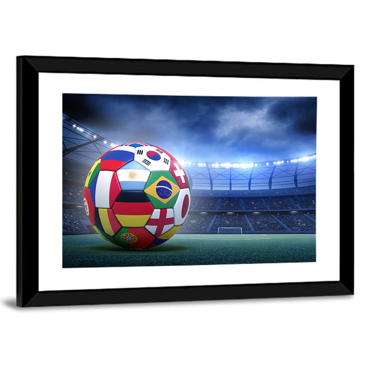 Soccer Ball on Stadium Pitch Wall Art