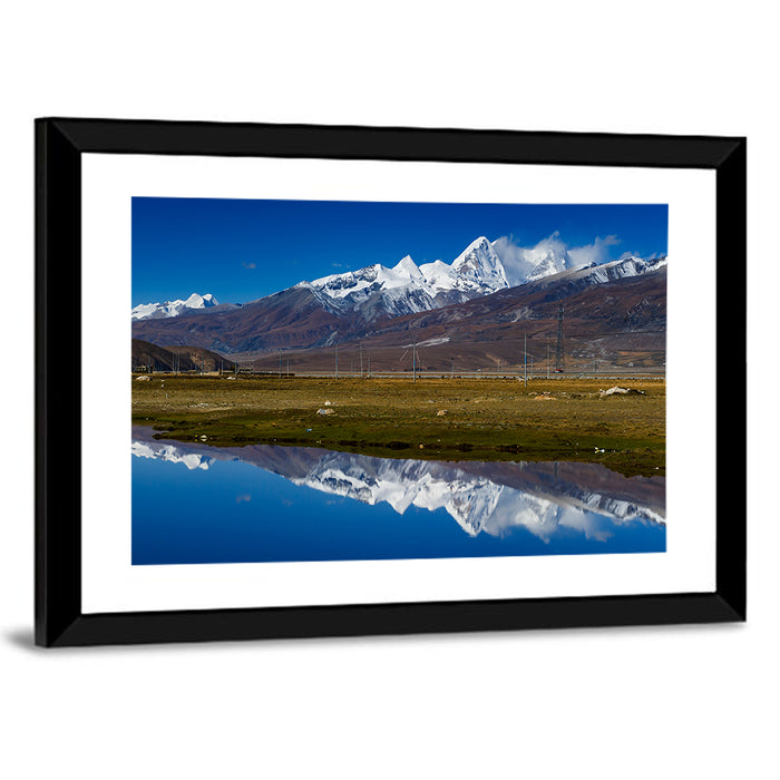 Snow-capped Mountains of Tibet Wall Art as a framed print