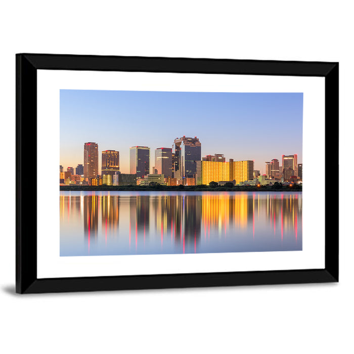 Umeda Skyline at Dusk Wall Art as a framed print