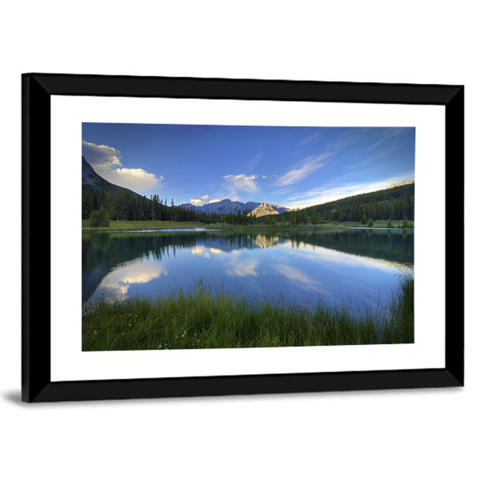 Cascade Ponds Reflection Banff Wall Art as a framed print