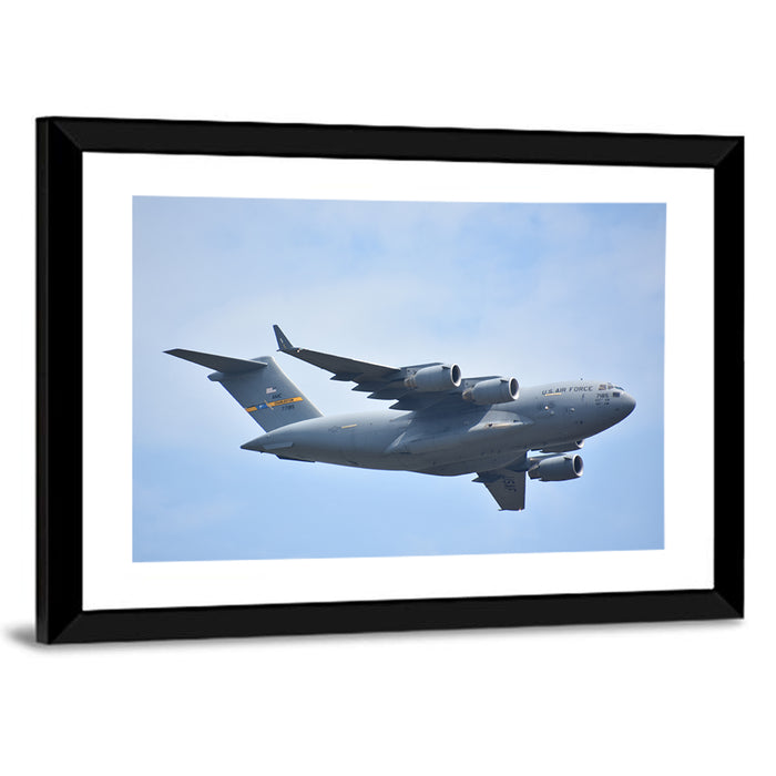 C-17 Globemaster Iii England Airshow Blue Sky Wall Art as a framed print