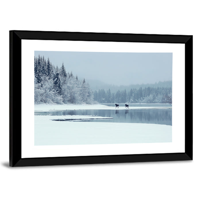 Foggy Lake Selbu Wall Art as a framed print