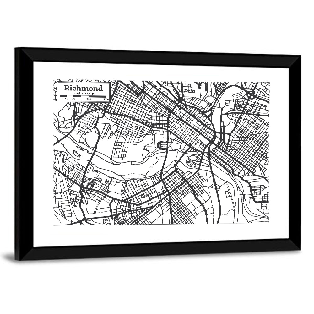 Richmond City Map Wall Art