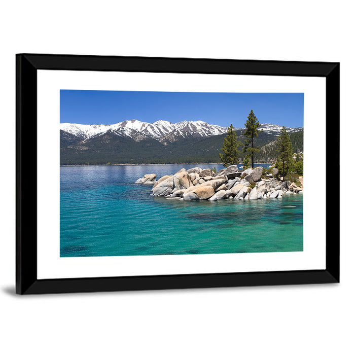 Sand Harbor Boulders Lake Tahoe Wall Art as a framed print