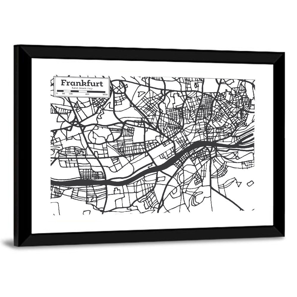 Frankfurt City Map Wall Art