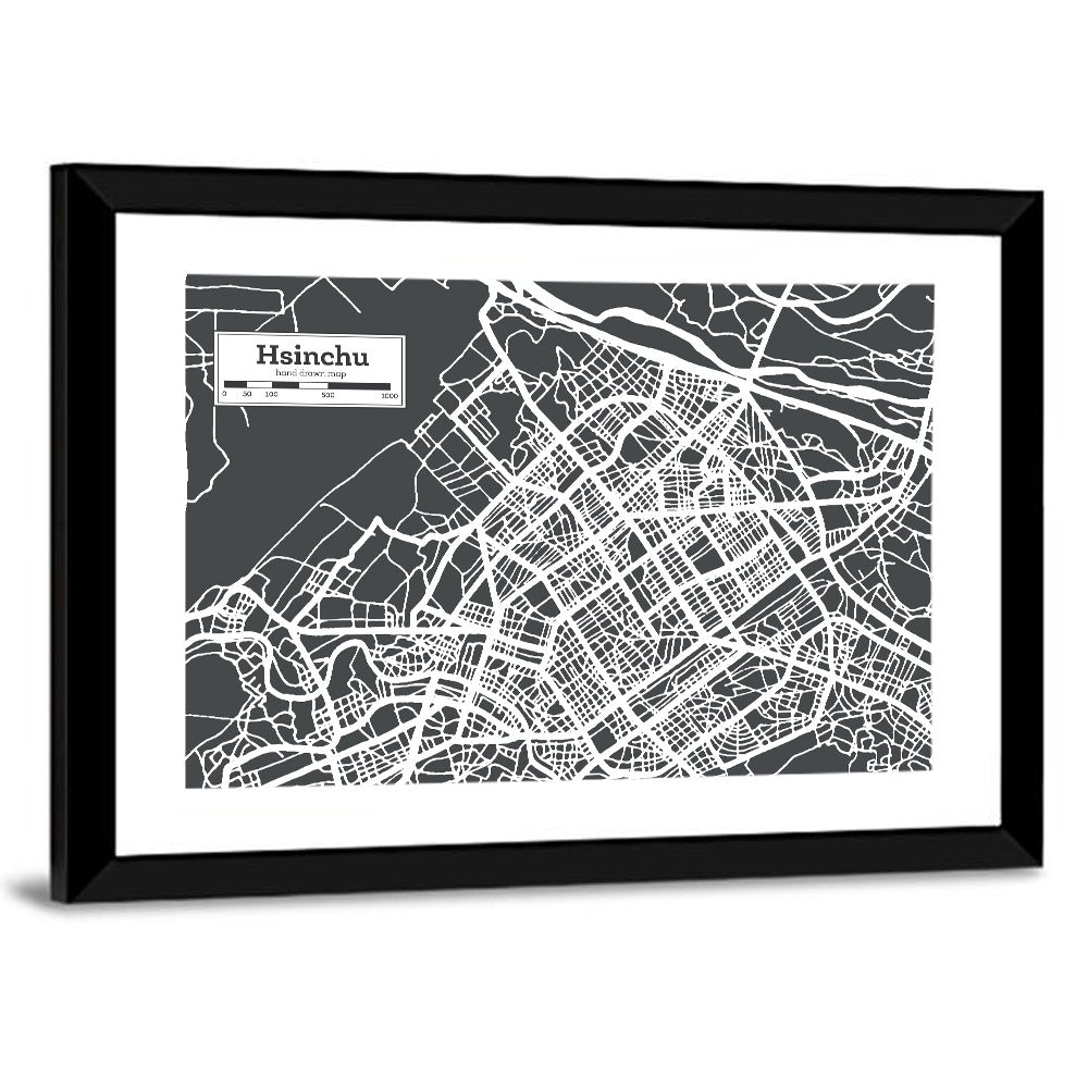 Hsinchu City Map Wall Art
