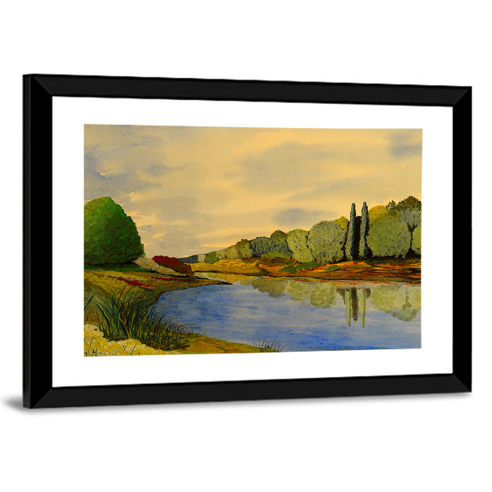 Scenic Autumn Lake Wall Art