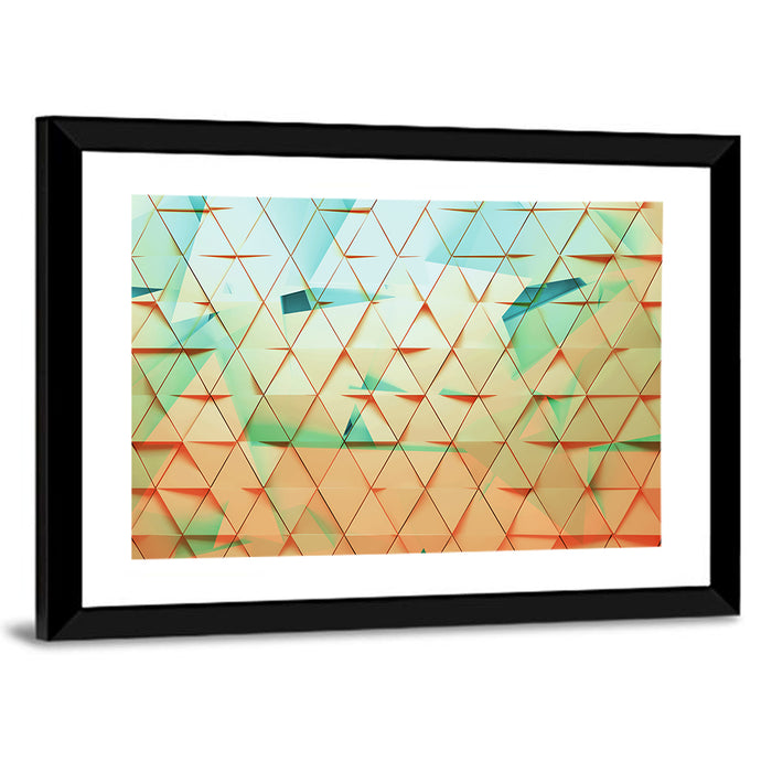 Translucent Triangle Grid Wall Art as a framed print
