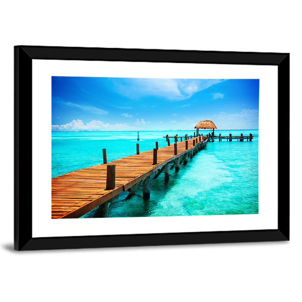 Tropic Paradise Jetty On Isla Mujeres Mexico Wall Art