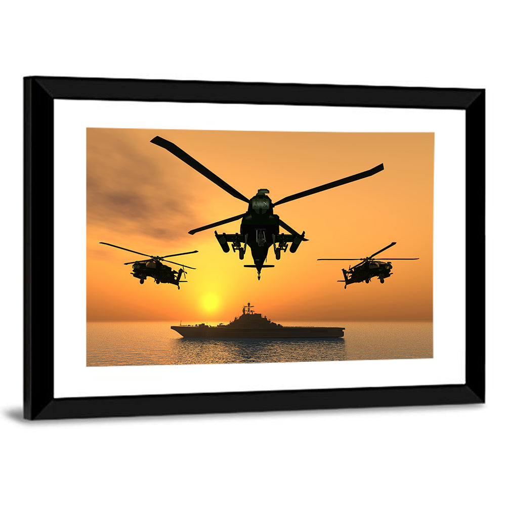 Apache Helicopter Wall Art