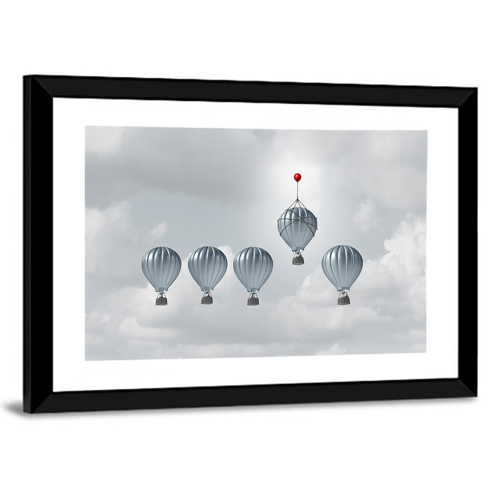 Hot Air Balloons Racing Concept Wall Art