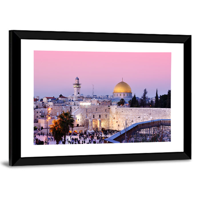 Dome of the Rock and Western , Jerusalem Wall Art as a framed print