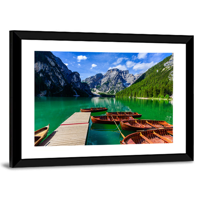 Lago Di Braies, Dolomites Wall Art as a framed print