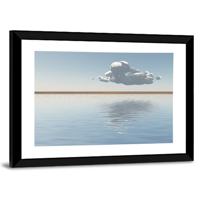 Single Cloud Reflection Wall Art as a framed print
