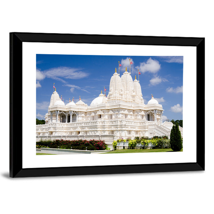White Marble Hindu Temple, Atlanta Wall Art as a framed print