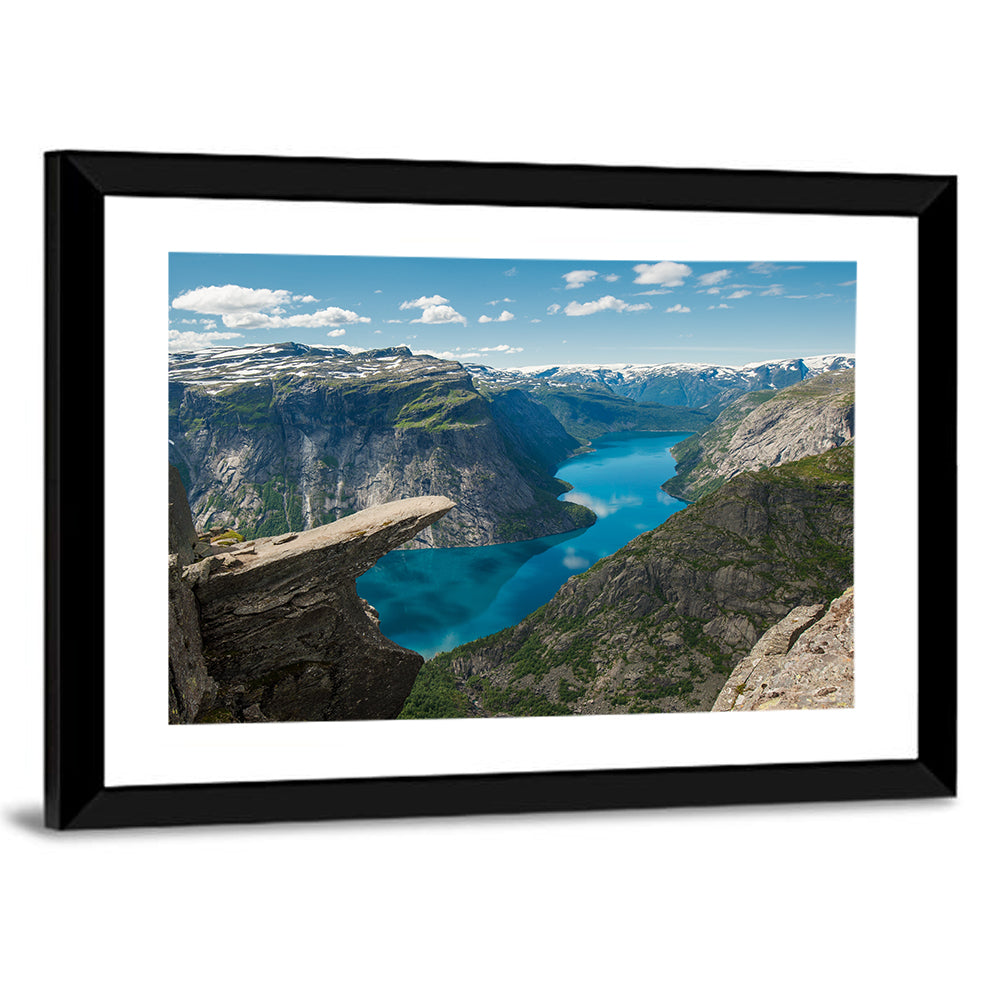 Troll's Tongue Rock Above Lake Ringedalsvatnet Wall Art