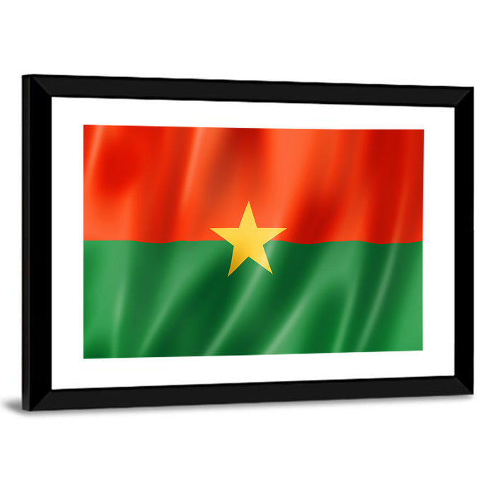 Burkina Faso Flag with Wavy Texture Wall Art as a framed print