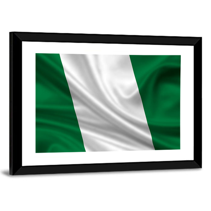 Nigerian Flag with Rippled Texture Wall Art as a framed print