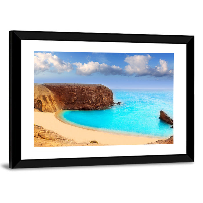 El Papagayo Beach Lanzarote Wall Art as a framed print