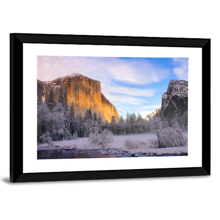 El Capitan in Winter, Yosemite Valley Wall Art as a framed print