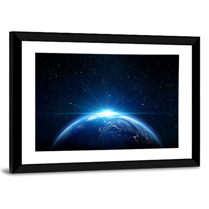 Earth from Orbit Wall Art as a framed print