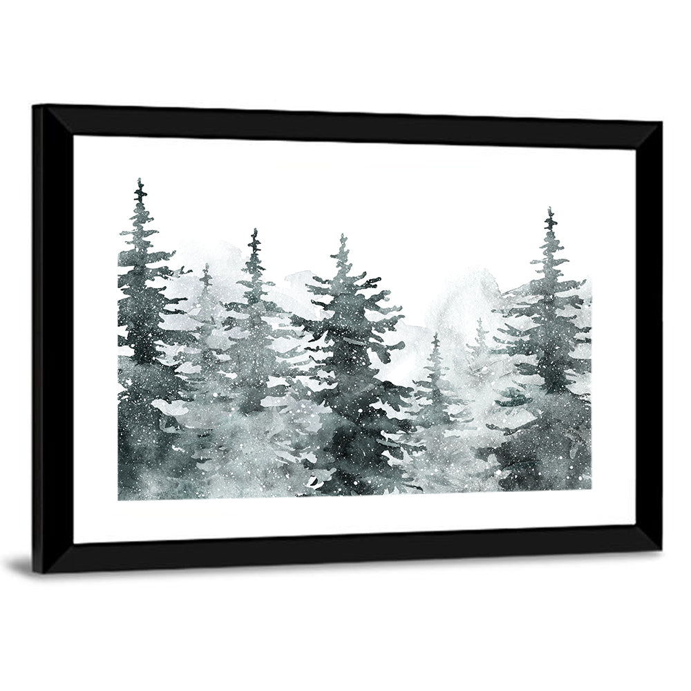 Snowy Pine & Spruce Trees Artwork Wall Art