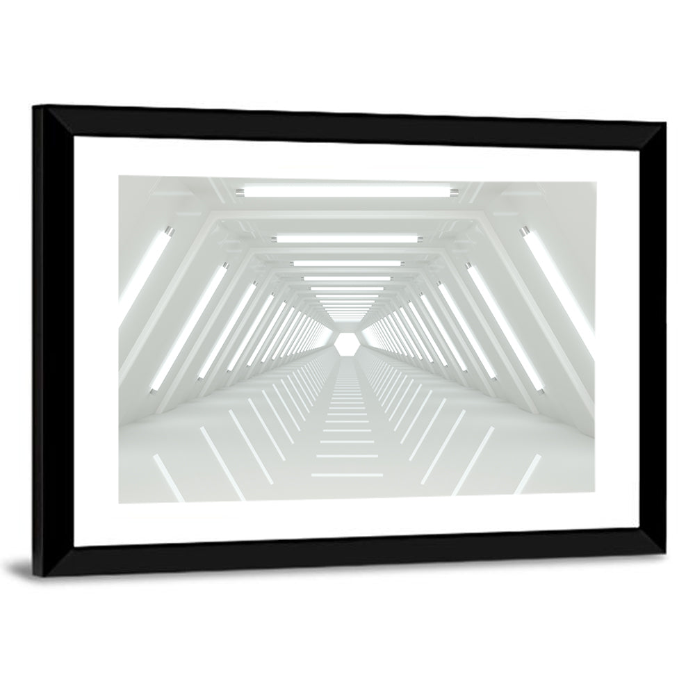 Isolated White Tunnel Wall Art