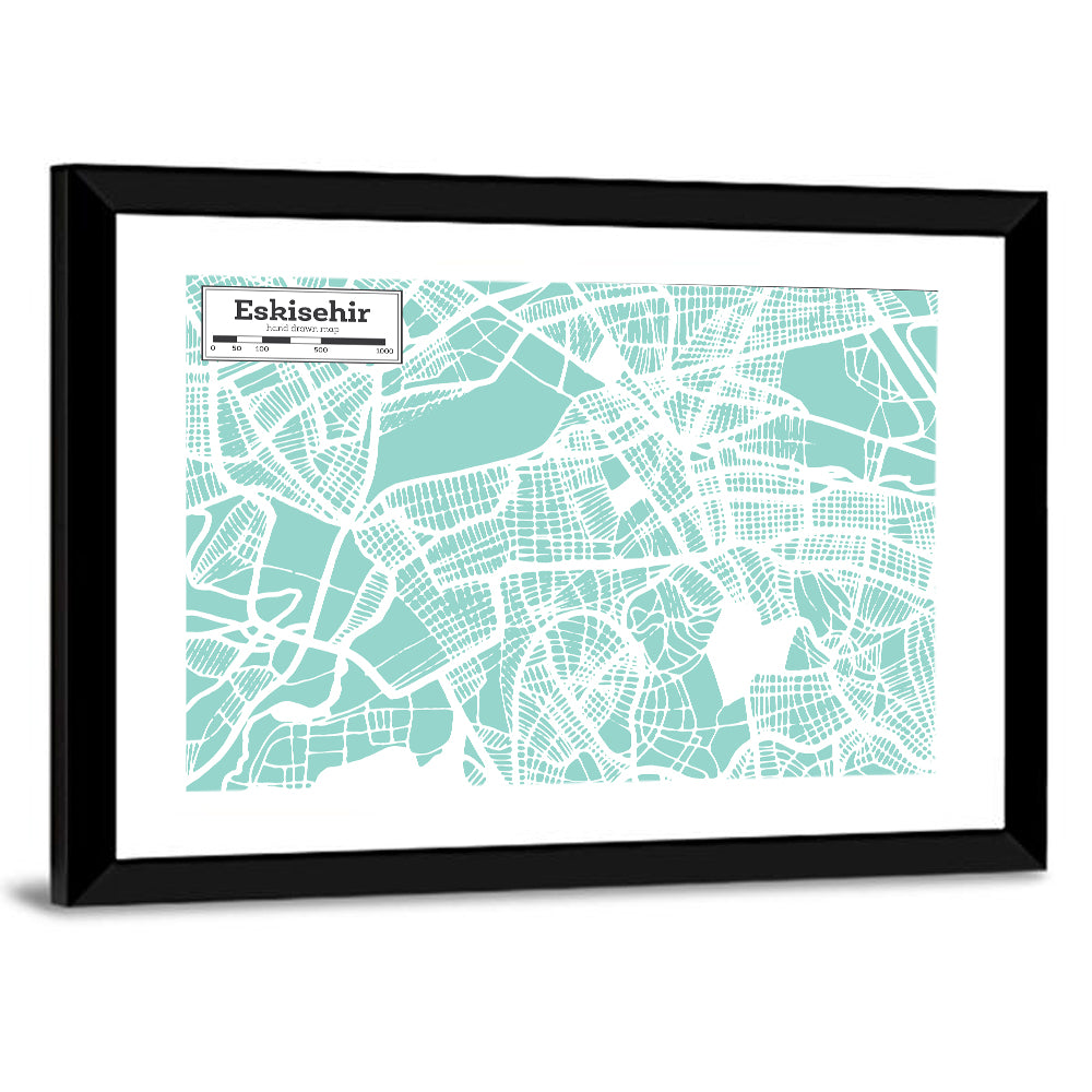 Eskisehir City Map Wall Art