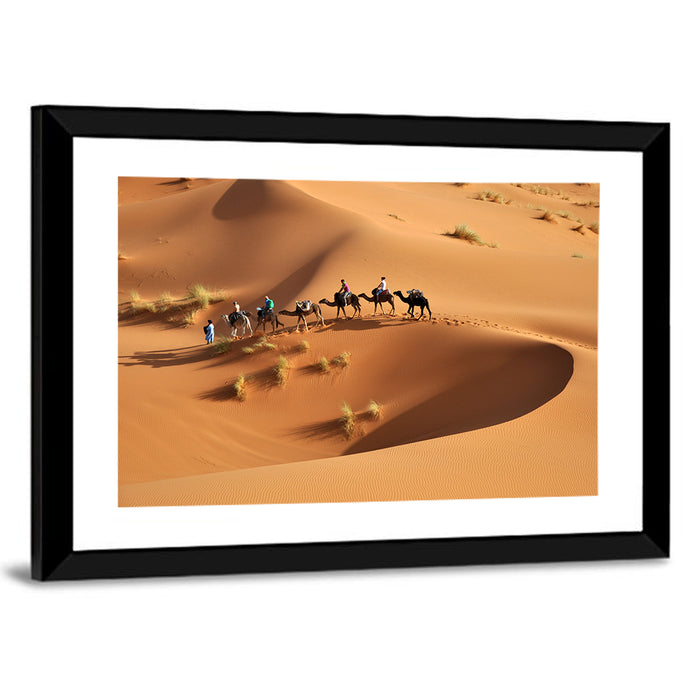Morocco Sahara Caravan Wall Art as a framed print