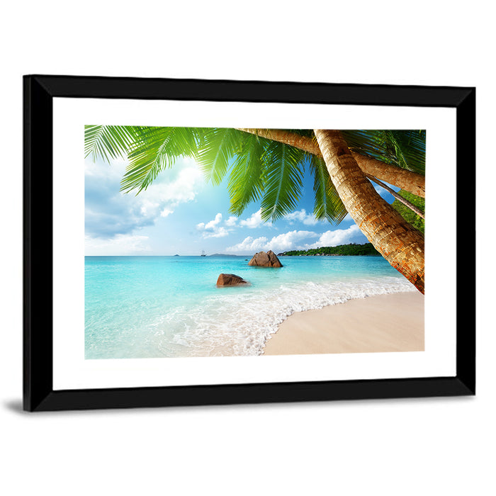 Anse Lazio Beach Wall Art as a framed print