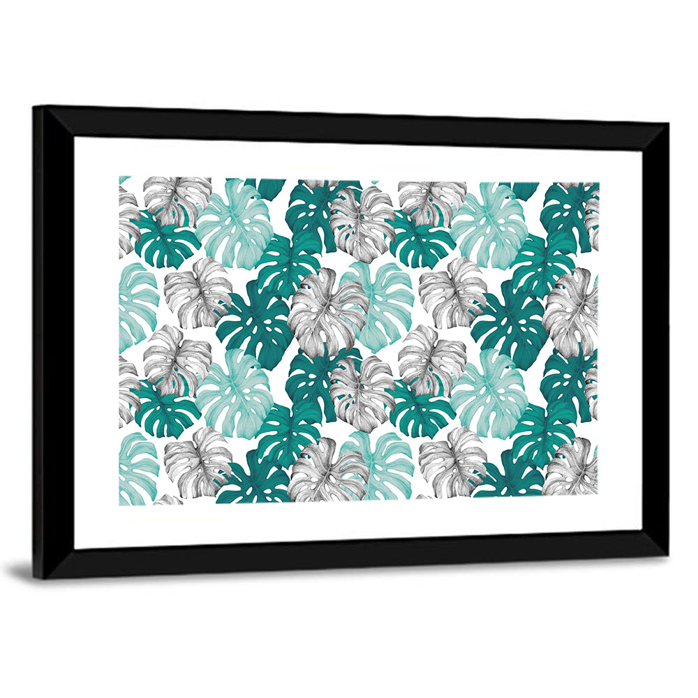 Monstera Leaves Seamless Pattern Wall Art
