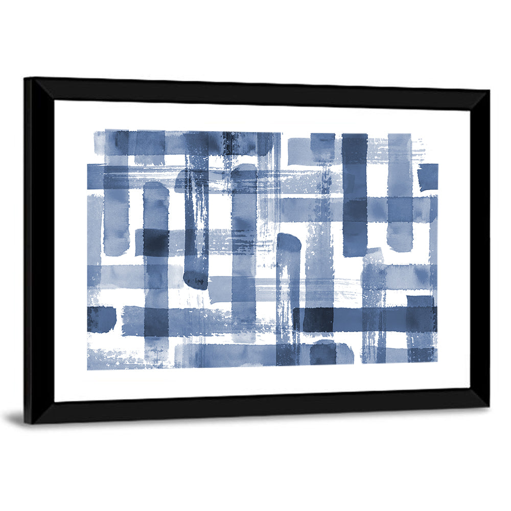 Indigo Brush Strokes Texture Wall Art