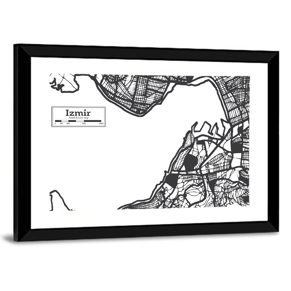 Izmir City Map Turkey Wall Art