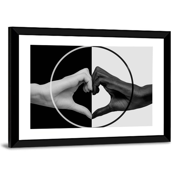 Hands Forming Heart Circle Wall Art