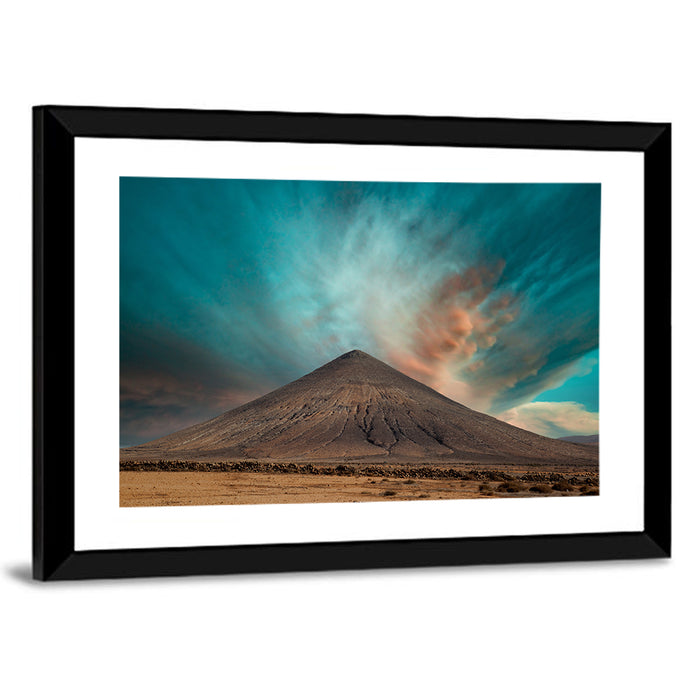 Fuerteventura Volcanic Mountain at Golden Hour Wall Art as a framed print