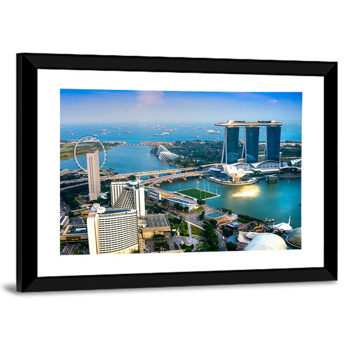 Marina Bay Sunset Skyline Wall Art as a framed print