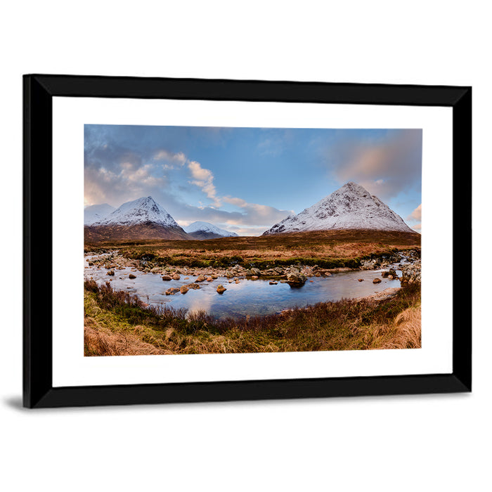 Buachaille Etive Mor River View Wall Art as a framed print
