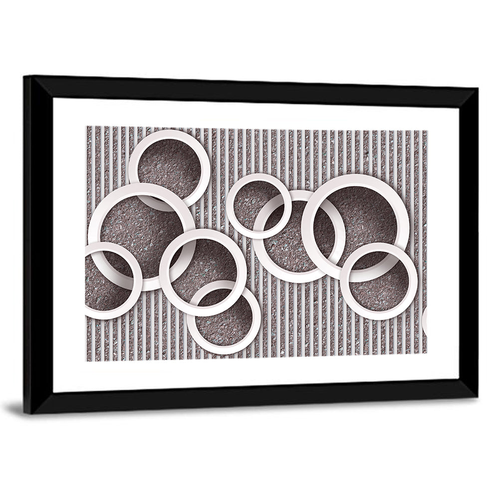 3D Circles Wallpaper Wall Art