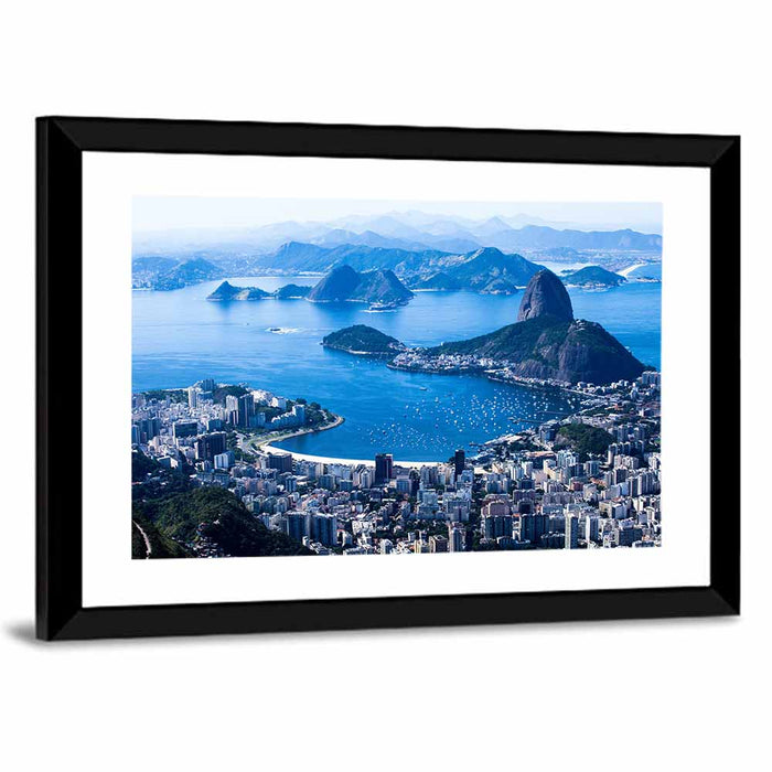 Sugarloaf Mountain and Botafogo Bay Wall Art as a framed print