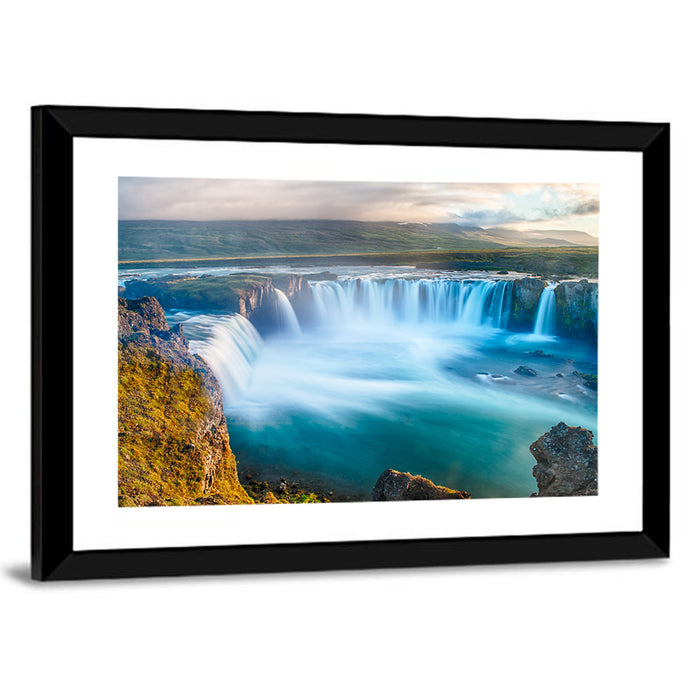 Goðafoss Waterfall Wall Art as a framed print