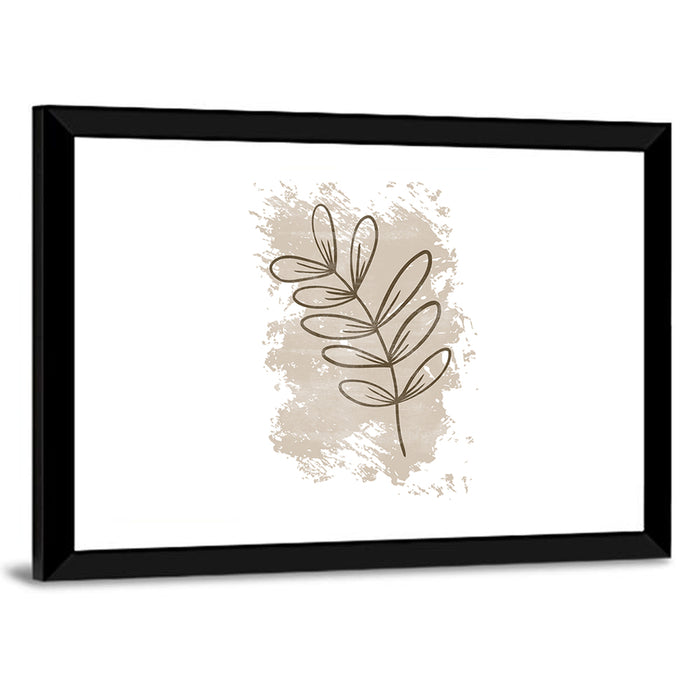 Centered Leaf Study Wall Art as a framed print