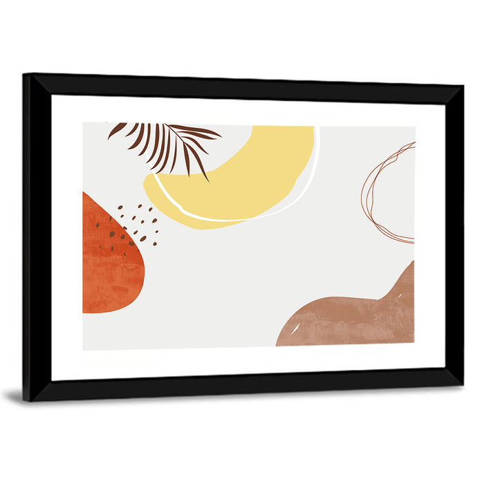 Nordic Palm Leaf Abstract Wall Art as a framed print