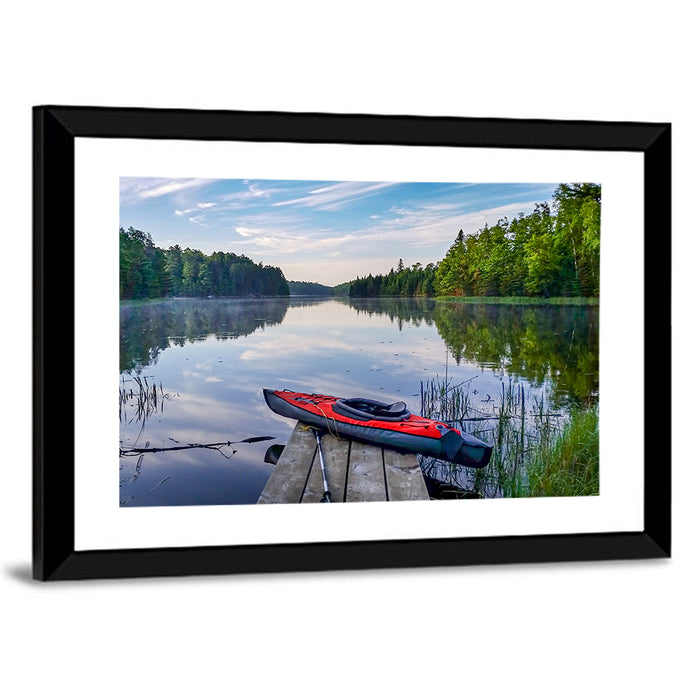Red Kayak at Lake Kabetogama Wall Art as a framed print