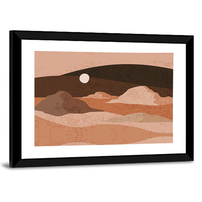 Moonlit Desert Dunes Wall Art as a framed print