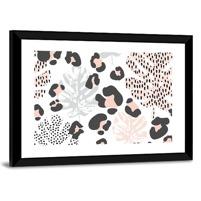 Tropical Leaves Pattern Wall Art as a framed print