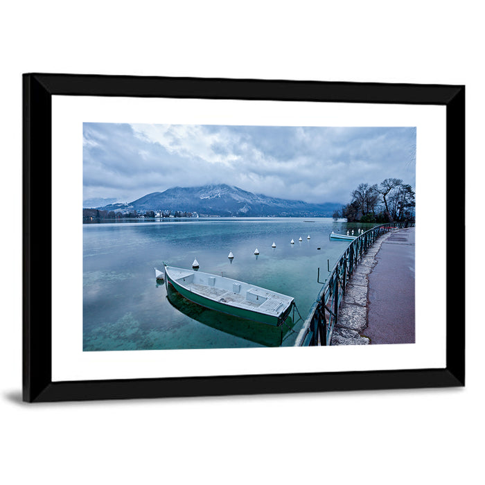 Lake Annecy Promenade View Wall Art as a framed print