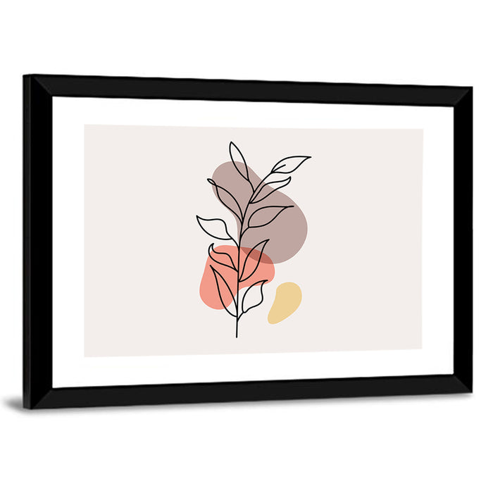 Minimalist Floral Line Drawing Wall Art as a framed print