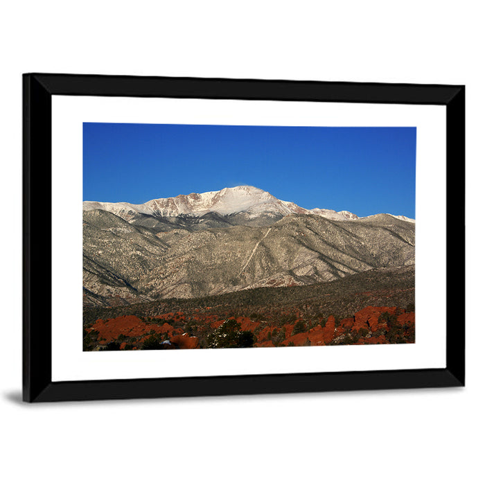 Pikes Peak Mountain Range Wall Art as a framed print