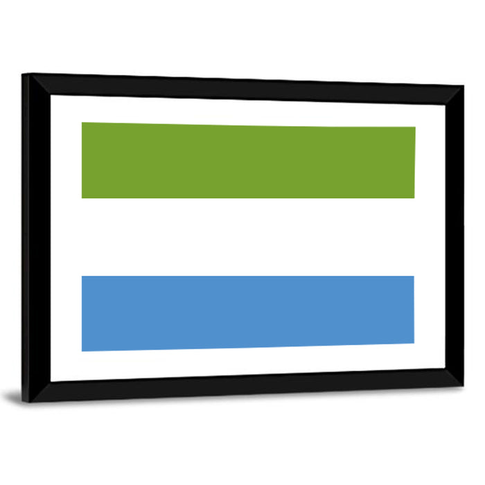 Sierra Leone Tricolor Flag Wall Art as a framed print
